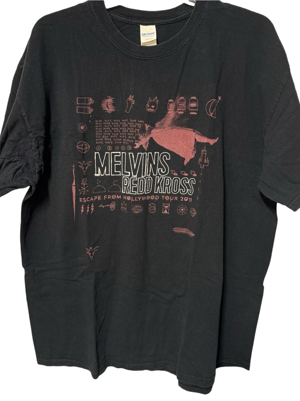 2019 Melvins Redd Kross Black Graphic Tour T-Shirt